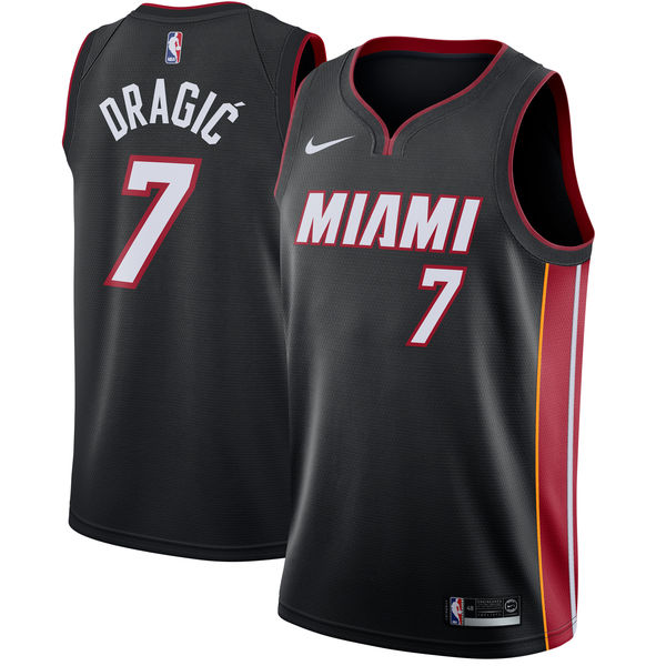 Men Nike Miami Heat #7 Goran Dragic Black NBA Swingman Icon Edition Jersey